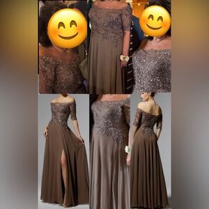 Elegant Off-Shoulder Lace Gown